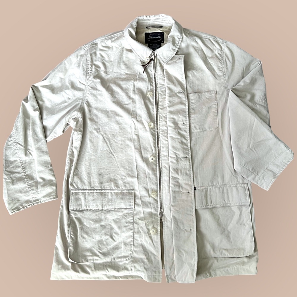 Faconnable Menswear Button Up Jacket Beige Utility Style XXL Men's Jacket